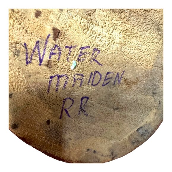 Kachina Hand-Carved Wooden Water Maiden Statue Native American Signed RR Vtg 16" - Picture 4 of 8